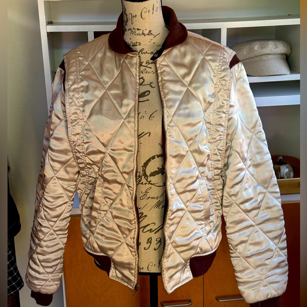 Satin bomber ‘Drive’ jacket in men’s size M